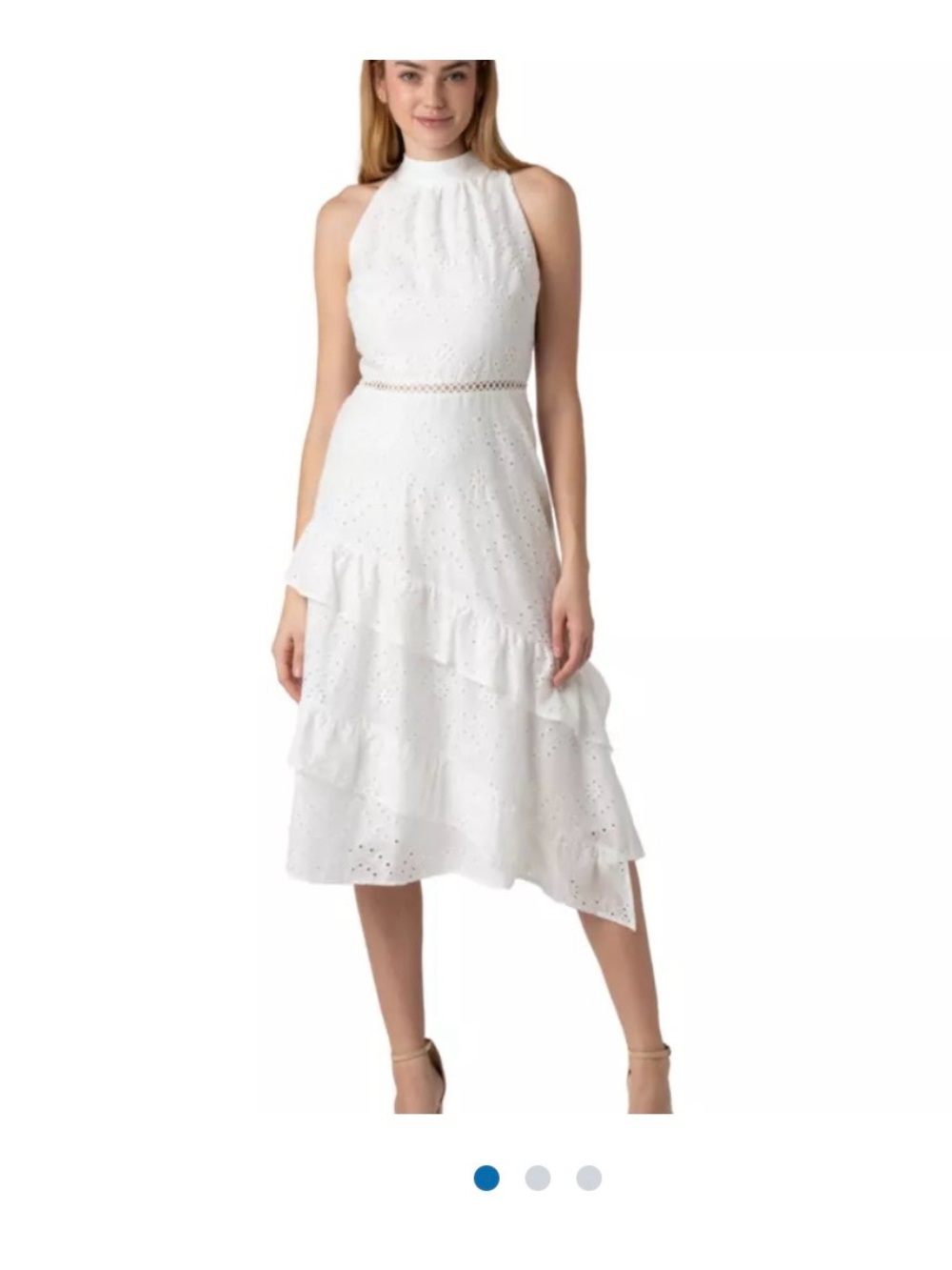 Sam Edelman White Eyelet Halter Dress
